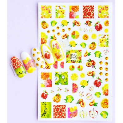 Summer Fruit Vocation Flowers Strawberry Nail Decoration Decals Self Adhesive Nail Art Sticker