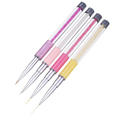 4 Colors Acrylic French Painting Brush Flower Design Stripes Lines Nail Art Drawing Liner Pen