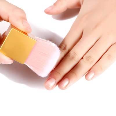 Popular Square Pink Brush Nail Paint Gel Make Up Brush Nail Art Manicure Tool Nail Dust Cleaning Brushes